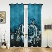 Household supplies MH Retro Mekanisk Klocka Blå Hallgardiner För Vardagsrum Kök Pojke Flicka Sovrum Lång Fönstergardin Cortinas Heminredning 135W x 60H(cm) x1
