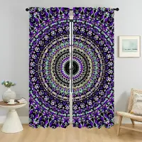 Household supplies MH Partition Trippy Livfulla Mandalor Gardiner för Vardagsrum Gardiner Skärmar Tyll för Sovrum Heminredning Gardiner 2 Delar W50xH70cmx2pcs-CL