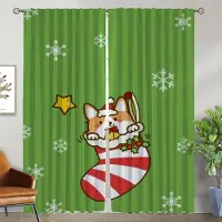 Household supplies MH Jul Halloween Dekoration Gardiner för Vardagsrum Gardinavdelare Tyg för Sovrum Heminredning Gardiner 2 Delar W50xH70cmx2pcs-CL