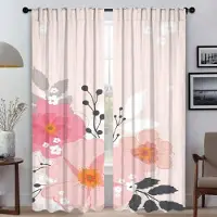 Household supplies MH Mörkläggningsgardin för rum 2 paneler Små blommor Köksgardiner Persienner Heminredningsgardiner Tyll för sovrum Rullgardiner Barn W50xH70cmx2pcs-CL