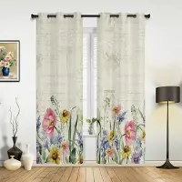 Household supplies MH Rosa Persikoblommor Gardiner för Sovrum Vardagsrum Draperier Kök Barnrum Fönstergardin Modern Heminredning 135W x 60H(cm) x1