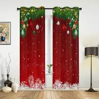 Household supplies MH Julgransdekoration Gardiner för Sovrum Vardagsrum Draperier Kök Barnrum Fönstergardin Modern Heminredning 135W x 60H(cm) x1