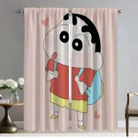 Household supplies MH Köksgardiner för vardagsrumsgardin Crayon-Shin-chan avdelare Heminredningsgardiner 2 delar tyll för sovrumsskuggor W50xH70cmx2pcs-CL