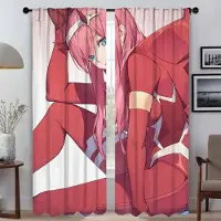 Household supplies MH Köksgardiner för Sovrum Zero Two Halloween Dekoration Eleganta Rumsgardiner 2 Delar Fönstergardin Nyanser Avdelare Vardagsrum W50xH70cmx2pcs-CL