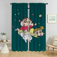 Household supplies MH Mörkläggningsgardiner för kök för sovrum Crayon Shin-chans skuggor Gardiner Barnrumsavdelare Fönstergardin Halloweendekoration W50xH70cmx2pcs-CL