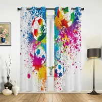 Household supplies MH Fotboll Eld Vatten Fönstergardiner Heminredning Vardagsrumsgardiner Fönsterdekorationer Draperier Cortinas För Kök Sovrum 135W x 60H(cm) x1