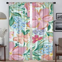 Household supplies MH Myggnät 2 Delar Blommor Eleganta Rumsgardiner för Kamera Vardagsrum Gardiner Rumsavdelare Tyg för Sovrum Skuggor W50xH70cmx2pcs-CL