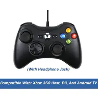VAORLO för Xbox 360/ Slim Microsoft USB-styrd handkontroll PC Android TV Gamepad Gamepad-konsol Kabelansluten för XBOX 360 Game Joystick svart