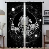 Household supplies MH Astronaut Myggnät i Kartong för Vardagsrum Fönstergardin Heminredningsgardiner 2 Delar Halloweendekoration W50xH70cmx2pcs-CL