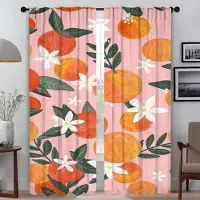 Household supplies MH Löv och Blommor Köksgardiner 2 Delar Gardiner för Vardagsrum Gardin Halloween Dekoration Avskärmning Tyll för Sovrum W50xH70cmx2pcs-CL