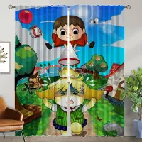 Household supplies MH Animal Crossing Nyanser Köksgardiner för Vardagsrum Avskärmning Tyll för Sovrum Fönstergardin Gardiner 2 Delar Mörkläggande W50xH70cmx2pcs-CL