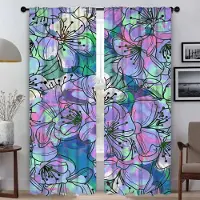 Household supplies MH Moderna vardagsrumsgardiner för kamera blomma rumsavdelare skuggor mörkläggningsgardin tyll för sovrumsgardiner 2 stycken kök hem W50xH70cmx2pcs-CL