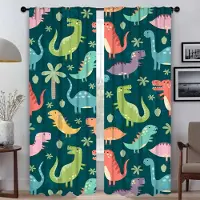 Household supplies MH Dinosaurityll för sovrum Anti-mygggardiner för kameragardiner Barnrum Mörkläggningsgardin Halloweendekoration Rullgardiner W50xH70cmx2pcs-CL