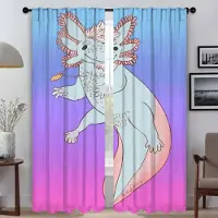 Household supplies MH Myggnät för Kamera Söt Axolotl Moderna Vardagsrumsgardiner 2 Delar Fönstergardin Skiljevägg Tyll för Sovrum W50xH70cmx2pcs-CL