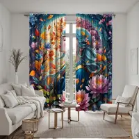 Household supplies MH 2 stycken HD djungelblomma älva dekorativ gardin Färgsystem digitaltryckt gardin Heminredningsstil dekoration livi W52H63inchW132H160cm