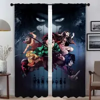 Household supplies MH Demon Slayer Gardiner Barnrumsavdelare Heminredningsgardiner 2 Delar Skuggor Tyll för Sovrum Mörkläggningsgardin Vardagsrum W50xH70cmx2pcs-CL
