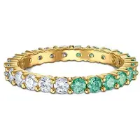 Swarovski Vittore Hal Imitationskristallring Damringar Grön Guld 5539747+5522882 55 beige