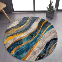 HGHT 26 Stil Ny Bohemisk Abstrakt Modern Konst Geometri Konst Rund Matta Matta för Sovrum Vardagsrum Dekoration, Husdjursdekor Golvmatta Diameter 60cm