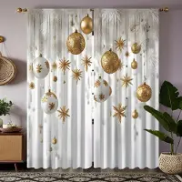 Household supplies MH 2-delad HD digital vit fluga fjäderballong latte dekorativ gardin Heminredningsstil Dekoration vardagsrum sovrum stång c W52H63inchW132H160cm