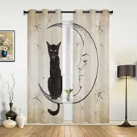 Household supplies MH Gårdstupp Kyckling Retro Illustration Fönstergardiner Heminredning Vardagsrumsgardiner Barnrum Cortinas För Kök Sovrum 135W x 60H(cm) x1