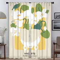 Household supplies MH Norse Flower Mörkläggningsgardiner för Vardagsrum Heminredningsgardiner 2 Delar Avdelning Halloween Dekoration Persienner Gardiner W50xH70cmx2pcs-CL
