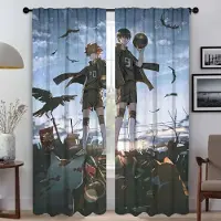 Household supplies MH Köksgardiner för vardagsrum Haikyuus Heminredningsgardiner 2 stycken Halloweendekoration Mörkläggningsgardin Rumsavdelare Persienner W50xH70cmx2pcs-CL