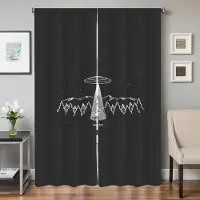 Household supplies MH Heminredning Köksgardiner för Vardagsrum 2 Delar Mörkläggningsgardiner Dörrgardin Stjärnklar Himmel Avskärmning Sovrumsdekoration W50xH70cmx2pcs-CL