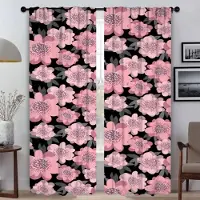 Household supplies MH Nyanser Blommor Moderna Vardagsrumsgardiner 2 Delar Myggnät för Kameravägg Fönstergardin Tyll för Sovrum W50xH70cmx2pcs-CL