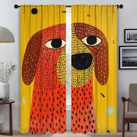 Household supplies MH Porträtt av en hund Moderna vardagsrumsgardiner för kameraavskärmning Tyll för sovrum Halloweendekoration Heminredningsgardiner W50xH70cmx2pcs-CL