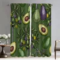 Household supplies MH Moderna vardagsrumsgardiner 2 delar Avokado Fönstergardin för rum 2 paneler Heminredningsgardiner Halloweendekoration Rullgardiner W50xH70cmx2pcs-CL