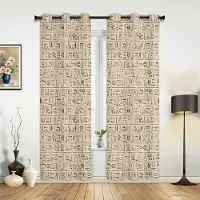 Household supplies MH Egyptisk Farao Gul Mural Forntida Fönstergardiner Heminredning Vardagsrumsgardiner Barnrum Cortinas För Kök Sovrum 135W x 60H(cm) x1