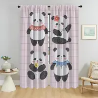 Household supplies MH Söta Pandagardiner Barnrum Halloweendekoration Vardagsrumsgardin Heminredningsgardiner för Kameraskydd Avskärmningspanel W50xH70cmx2pcs-CL