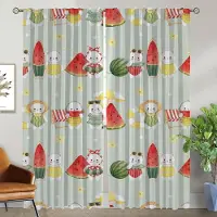 Household supplies MH Vattenmelon Kitty Mörkläggningsgardiner för Vardagsrum Avdelningsskärmar Heminredningsgardiner 2 Delar Fönstergardin Kök Barn W50xH70cmx2pcs-CL
