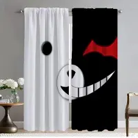 Household supplies MH Mörkläggningsgardin för rum 2 paneler Danganronpa - Monokuma Halloween-dekoration Avskärmning Myggnät Gardiner Persienner Vardagsrum W50xH70cmx2pcs-CL