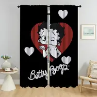Household supplies MH Partition Bettyes Boopes Myggnät för Vardagsrumsgardin Halloween Dekoration Mörkläggningsgardiner 2 Delar Kök W50xH70cmx2pcs-CL