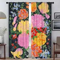 Household supplies MH Abstrakt Blomma Heminredning Gardiner 2 Stycken Tyll för Sovrum Fönstergardin Halloween Dekoration Vardagsrumsgardin Persienner W50xH70cmx2pcs-CL