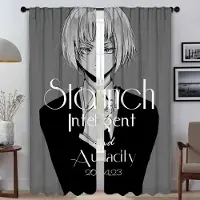 Household supplies MH Fönstergardin för Rum 2 Paneler Attack on Titan Heminredning Gardiner Halloween Dekoration Tyg för Sovrum Avskärmning Rullgardiner W50xH70cmx2pcs-CL