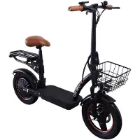 GELEIPU C14 Elsparkcykel med Säte och Lastbärare, 48V 17,5Ah Batteri svart