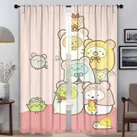 Household supplies MH Sumikko Gurashi Heminredning Gardiner för Vardagsrum Rullgardiner Myggnät 2 Delar Tyg för Sovrumsavskärmning Kamera W50xH70cmx2pcs-CL