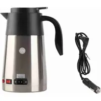 DIYelecs 12V 1300ml Rostfritt Stål Bil Lastbil Resa Elektrisk Vattenkokare Gryta Uppvärmd Vattenkopp