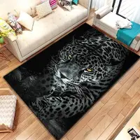 BC-Warm Home Djur Leopard Gepard Tecknad Best Heminredning Matta Tvättbar Vardagsrum Sovrum Soffa Dörrmatta Köksmatta Halkfri Golvmatta 120x160cm