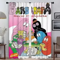 Household supplies MH Köksgardiner 2 Delar Les Barbapapas Gardiner för Sovrum Persienner Avskärmning Fönstergardin Halloween Dekoration Vardagsrum W50xH70cmx2pcs-CL