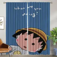 Household supplies MH Chi-bi Maruko Halloween Dekoration Gardiner för Vardagsrum Gardin för Rum 2 Paneler Skärmar Heminredning Gardiner Avdelare W50xH70cmx2pcs-CL