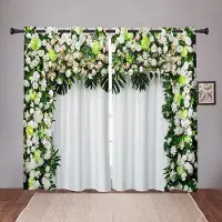 Household supplies MH Nya Färgglada Blommiga Flicka Mörkläggningsfönstergardiner för Barn Sovrum Vardagsrum Badrum Kök Dörr Hem Hög Skuggning W55 X H120cm X 2&Grommet Top