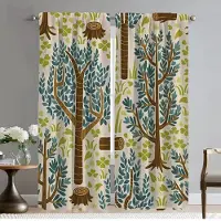Household supplies MH Forest Home Inredningsgardiner för Kamera Vardagsrumsgardiner Rullgardiner Tyll för Sovrum Halloweendekoration Gardiner 2 Delar W50xH70cmx2pcs-CL