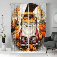 Household supplies MH 2 stycken HD Skördefest Pumpa vintage bil gardin i Lönnskog Gul knyt digitaltryckt gardin Hemdekoration s W52H63inchW132H160cm
