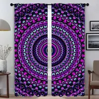 Household supplies MH Myggnät 2 Delar Trippy Livfulla Mandalor Moderna Vardagsrumsgardiner för Kameraavdelare Mörkläggningsgardin Skärmar W50xH70cmx2pcs-CL