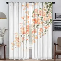 Household supplies MH Fönstergardin i enkel stil för rum 2 paneler köksgardiner tyll för sovrum persienner avskärmning heminredningsgardiner skärmar W60xH90cmx2pcs-CL