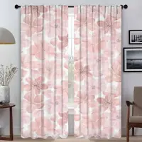 Household supplies MH Blommor Fönstergardin för Rum 2 Paneler Myggnät Gardiner Tyll för Sovrum Rullgardiner Avskärmning Heminredningsgardiner Vardagsrum W50xH70cmx2pcs-CL
