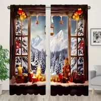 Yiran Furniture 2 st Eleganta Trätryckta Gardiner med Kanalficka för Vardagsrum Sovrum Kök & Kaféfönsterdekoration Mjukar upp Utsikten 100W130H(CM)40x51in&Grommet Top gray
